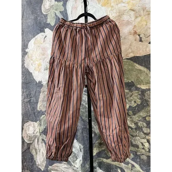New Free People Ellie Striped Pull-On Barrel Pants Sz XS - Picture 4 of 6